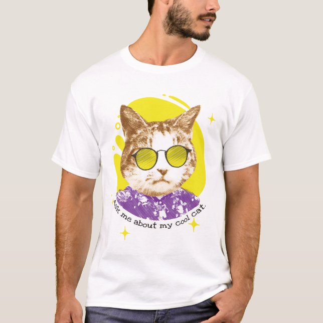 T-shirt Chat Cool amusant dans les lunettes de soleil (Devant)