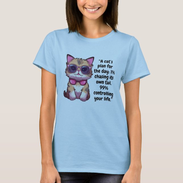 T-shirt Chat cool avec Shades - Cute Kitty portant Sunglas (Devant)
