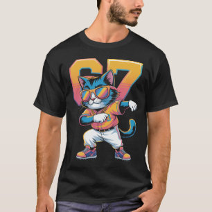 T-shirt Chat Cool Dabbing 67 Cadeau pour Fan de Sport de B