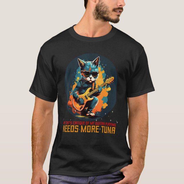 T-shirt Chat cool de jam avec guitare rock pour riffs et m (Devant)