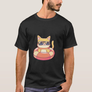 T-shirt Chat Cool En Vacances D'été Bande Dessinée De Voya