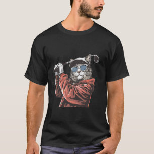 T-shirt Chat cool jouant au golf - Amoureux de golf