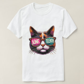 T-shirt Chat Cool Junetten - Lunettes de soleil et liberté