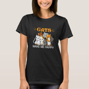 T-shirt Chat Cool Les Chats Me Rendent Heureux Pour Femme