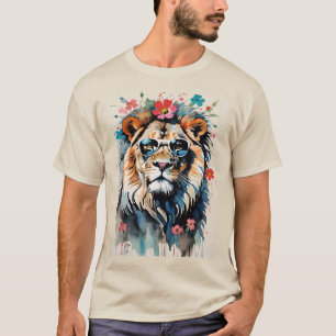 T-shirt Chat cool Lion portant des lunettes de soleil avec