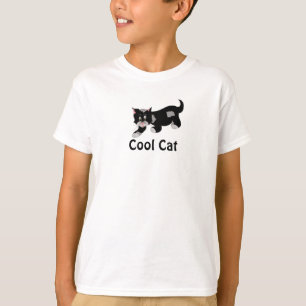 T-shirt Chat Cool - Noir et Gris