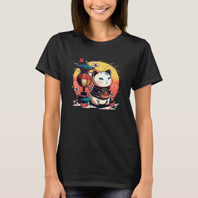T-shirt Chat cool pour Meneki Neko (Devant)