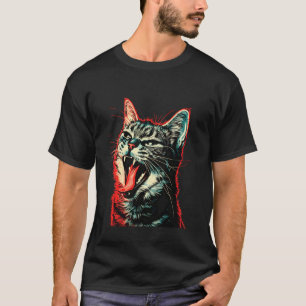 T-shirt Chat Cool Qui Tire La Langue En Défi Enjoué