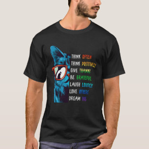T-shirt Chat Cool Réfléchissant Motivation Positive Dicton