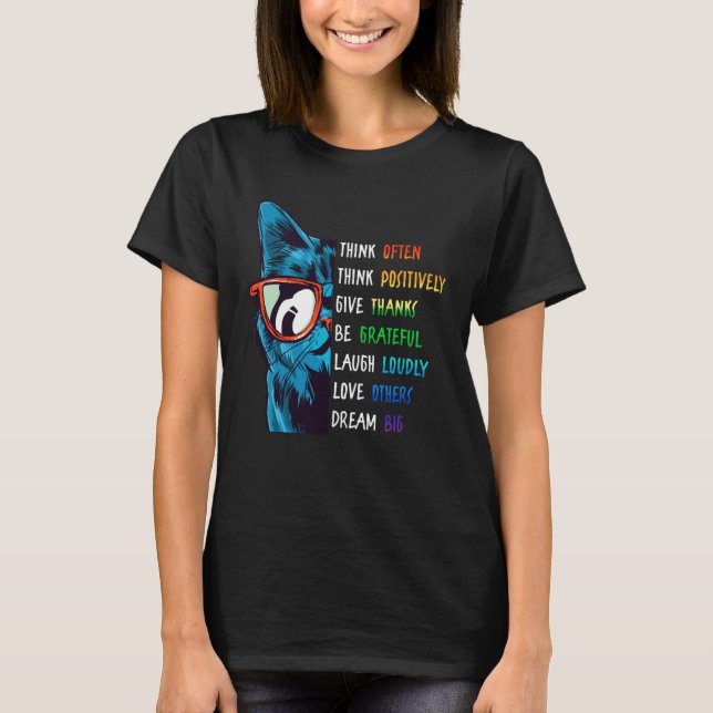 T-shirt Chat Cool Réfléchissant Motivation Positive Dicton (Devant)