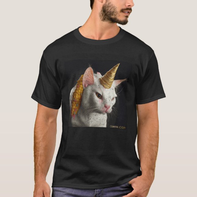 T-shirt Chat Corn Unicorn Sur Le Cob (Devant)