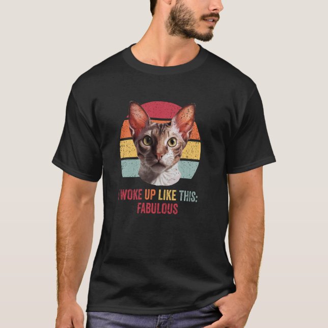 T-shirt Chat Cornish Rex Drôle Chaton Félin Hommes Femmes (Devant)
