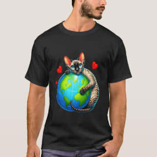 T-shirt Chat Cornish Rex Jour de la Terre Câlin Amour Prop