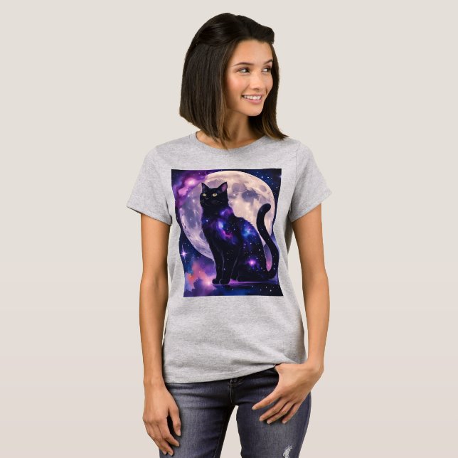 T-shirt Chat cosmique - Design de Dreamer céleste (Devant entier)