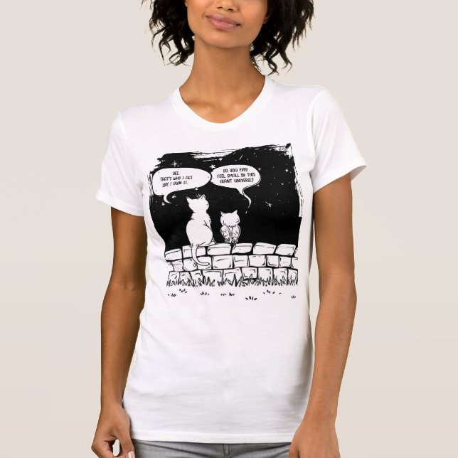 T-shirt Chat Cosmique Perspective Art de Chat Drôle (Devant)