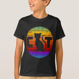 T-SHIRT CHAT COUCHER DE SOLEIL VINTAGE