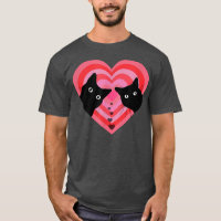Chat Couple Retro Vintage Funny Chat Noir Valentin
