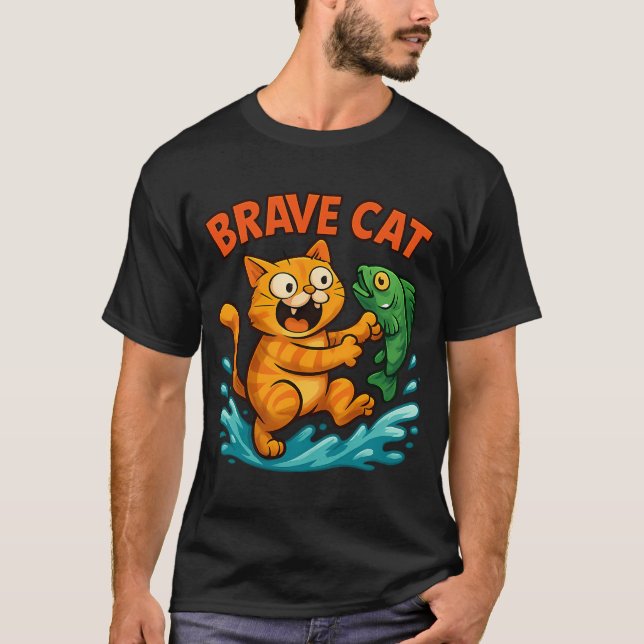 T-shirt Chat courageux (Devant)