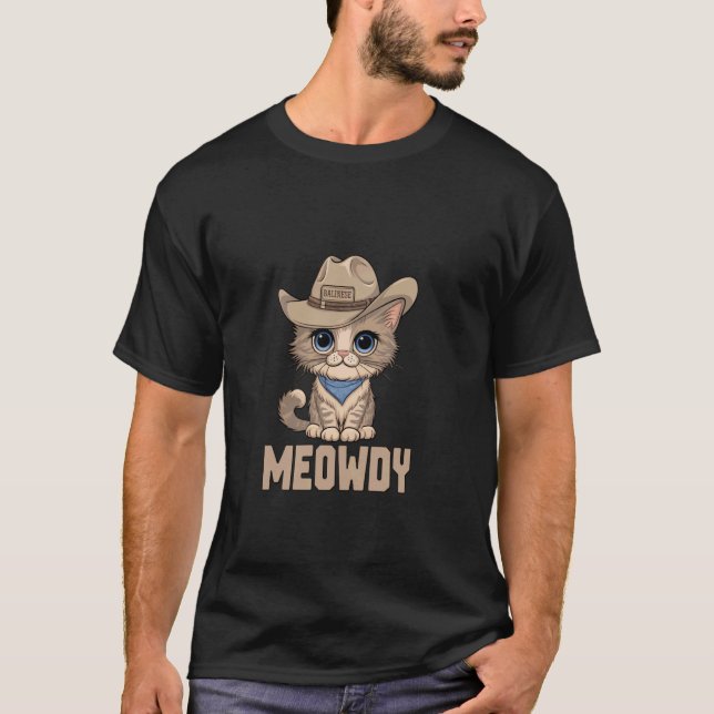 T-shirt Chat Cowboy Balinais Meowdy (Devant)