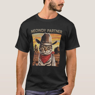 T-shirt Chat Cowboy Désert Occidental Chat Mignon Amour de