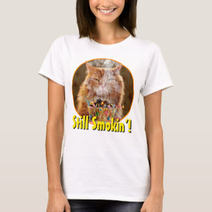 T-shirt Chat Cranky Drôle Avec Cupcake D'Anniversaire Fon