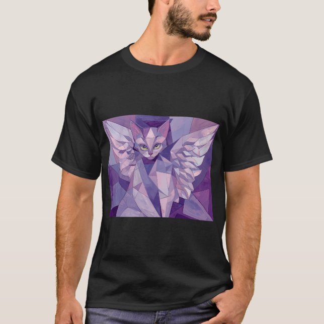 T-shirt Chat Cubiste Pastel (Devant)