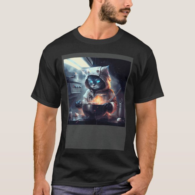 T-shirt Chat cuisine pluvieux (Devant)