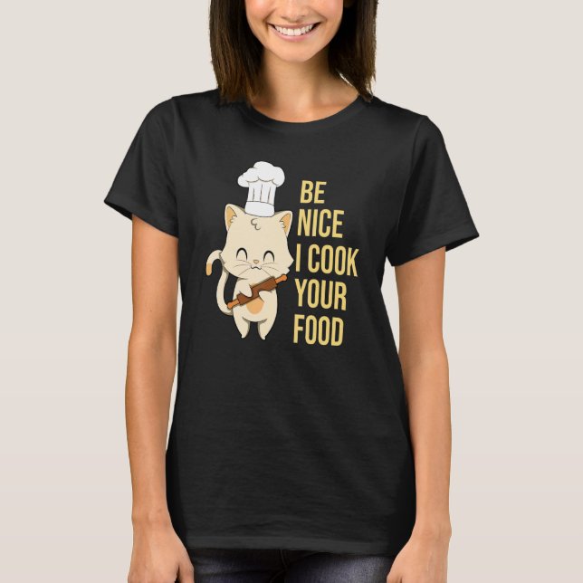 T-shirt Chat Cuisine Recette Restaurant Chef (Devant)