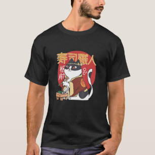 T-shirt Chat cuisinier de sushi samouraï japonais