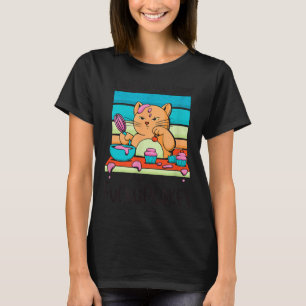 T-shirt Chat Cupcake Drôle Prépare des Cupcakes Humour Sar