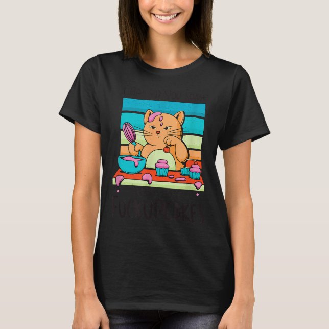 T-shirt Chat Cupcake Drôle Prépare des Cupcakes Humour Sar (Devant)