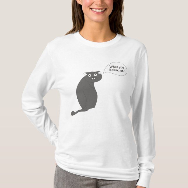 T-shirt chat curieux (Devant)