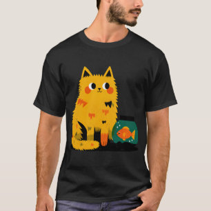 T-shirt Chat Curieux & Bol à Poisson Rouge : Merveilles à