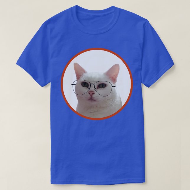 T-shirt Chat Cute Avec Lunettes 1 (Design devant)