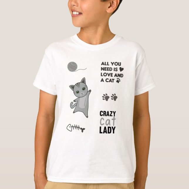T-shirt Chat Cute Chats Sticker Set Sayings Paws (Devant)