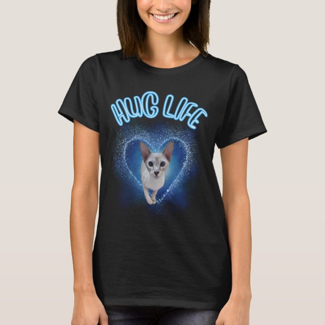 T-shirt Chat Cute Hug Life (Devant)