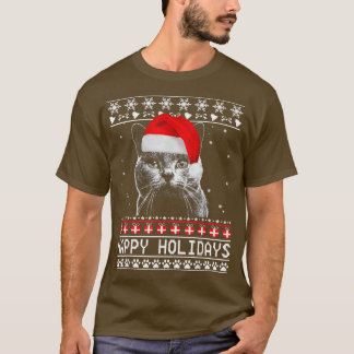 T-shirt Chat Cute Joyeux Fêtes de Noël Amoureux des chats
