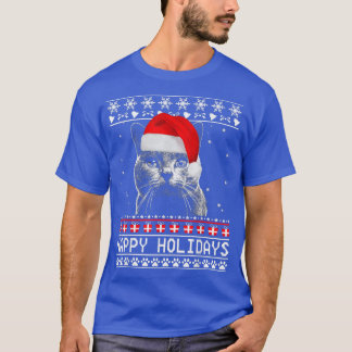 T-shirt Chat Cute Joyeux Fêtes de Noël Amoureux des chats