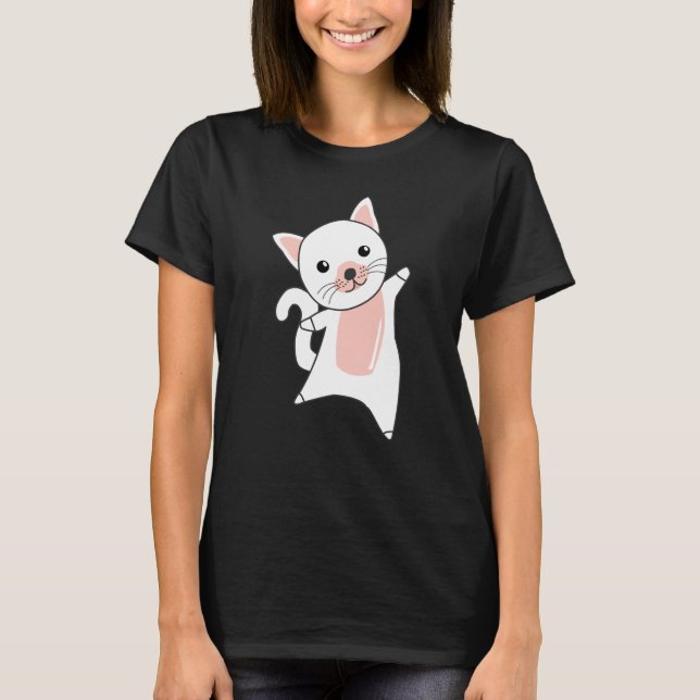 T-shirt Chat Cute Kitten Blanc Chats Cute Animaux (Devant)