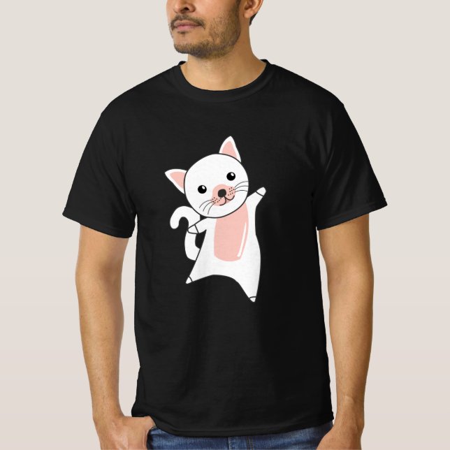 T-shirt Chat Cute Kitten Blanc Chats Cute Animaux (Devant)
