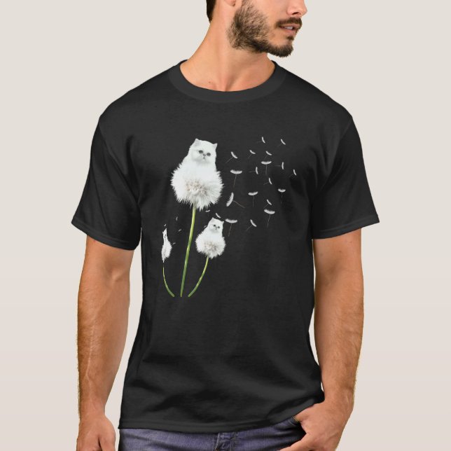 T-shirt Chat Cute Kitten Dandelion Flower Dog Propriétaire (Devant)