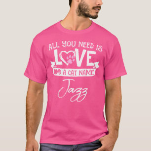 T-shirt Chat Cute Nommé Jazz Design Pour Femmes Et Filles