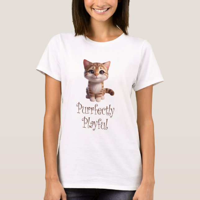 T-shirt Chat Cute Parfaitement Joué (Devant)