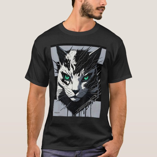 T-shirt chat cyberdigital ver 1 (Devant)