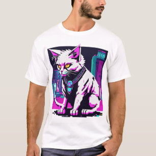 T-shirt Chat Cyberpunk de Neon City