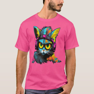 T-shirt Chat Cyberpunk Dj Festival Edm Raver
