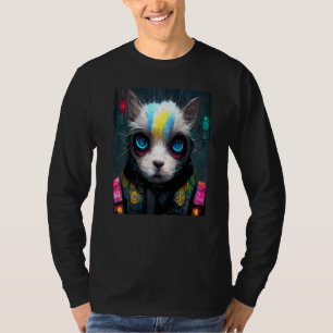 T-shirt Chat Cyborg Punk Hommes Femmes Garçons Filles 1