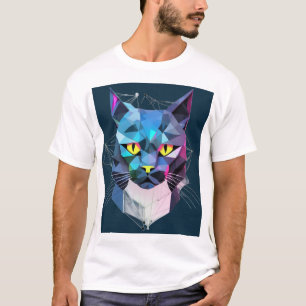 T-shirt Chat cyclique géométrique