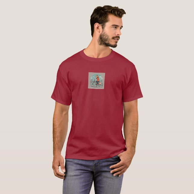 T-shirt Chat cycliste (Devant entier)
