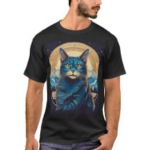 Chat Cymric Avec Étoiles De Fond De Montagne